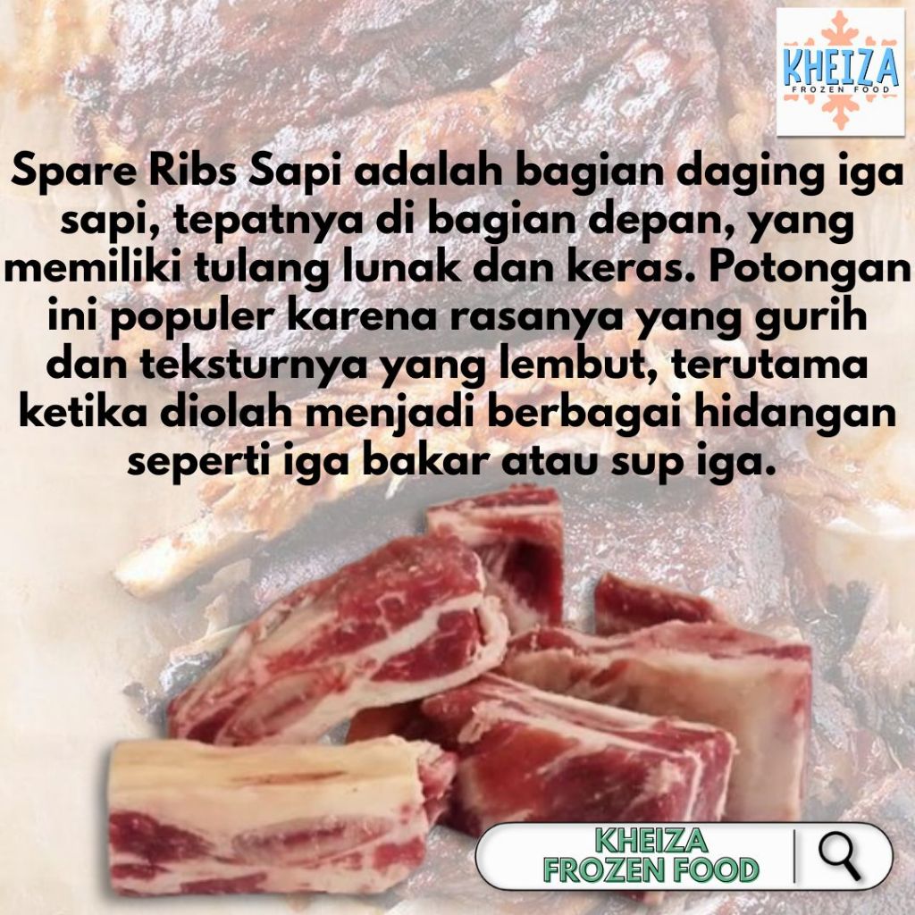 

SPARE RIBS Iga Sapi 250gr Tulang Sapi Berdaging untuk BBQ Grill SOP Frozen - Kheiza Frozen