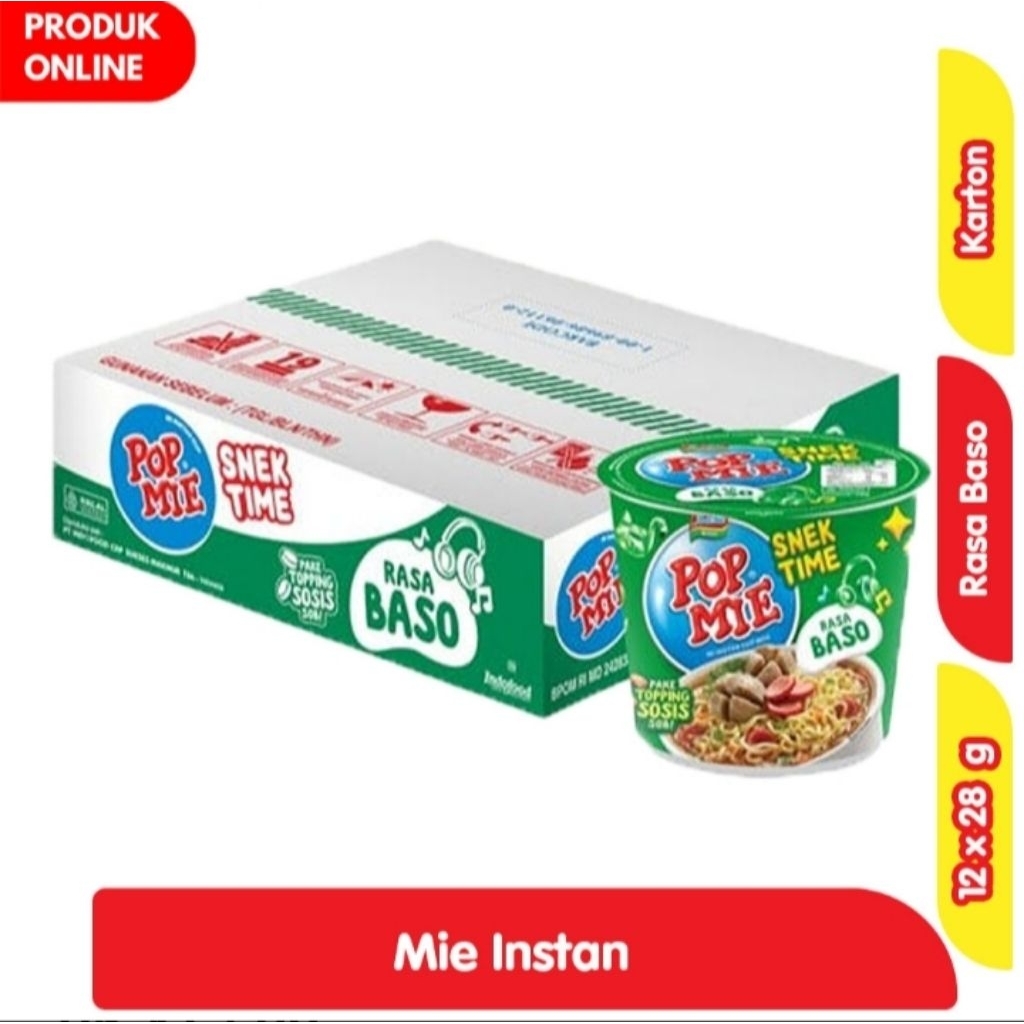 

Pop Mie Mi Instan Cup Baso 12 x 28 g - Karton