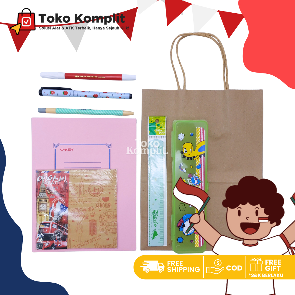 

Komplit - Bingkisan Stasionary set/Alat Tulis set 17 agustusan/ hadiah 17 agustus