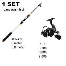 1 set alat pancing 3 meter joran dan reel HE/ac 5000 - 7000/ set alat pancing 3 meter
