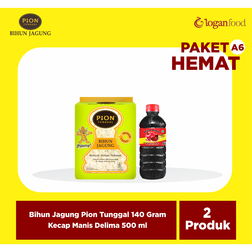 

PAKET HEMAT (A6) - BIHUN JAGUNG HIJAU 280G - KECAP MANIS DELIMA 500ML