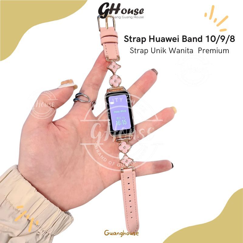Strap Huawei Band 10 Kulit Wanita - Huawei Band 9 / Band 8 Aksesoris Tali Jam Cewek Fashion Elegant