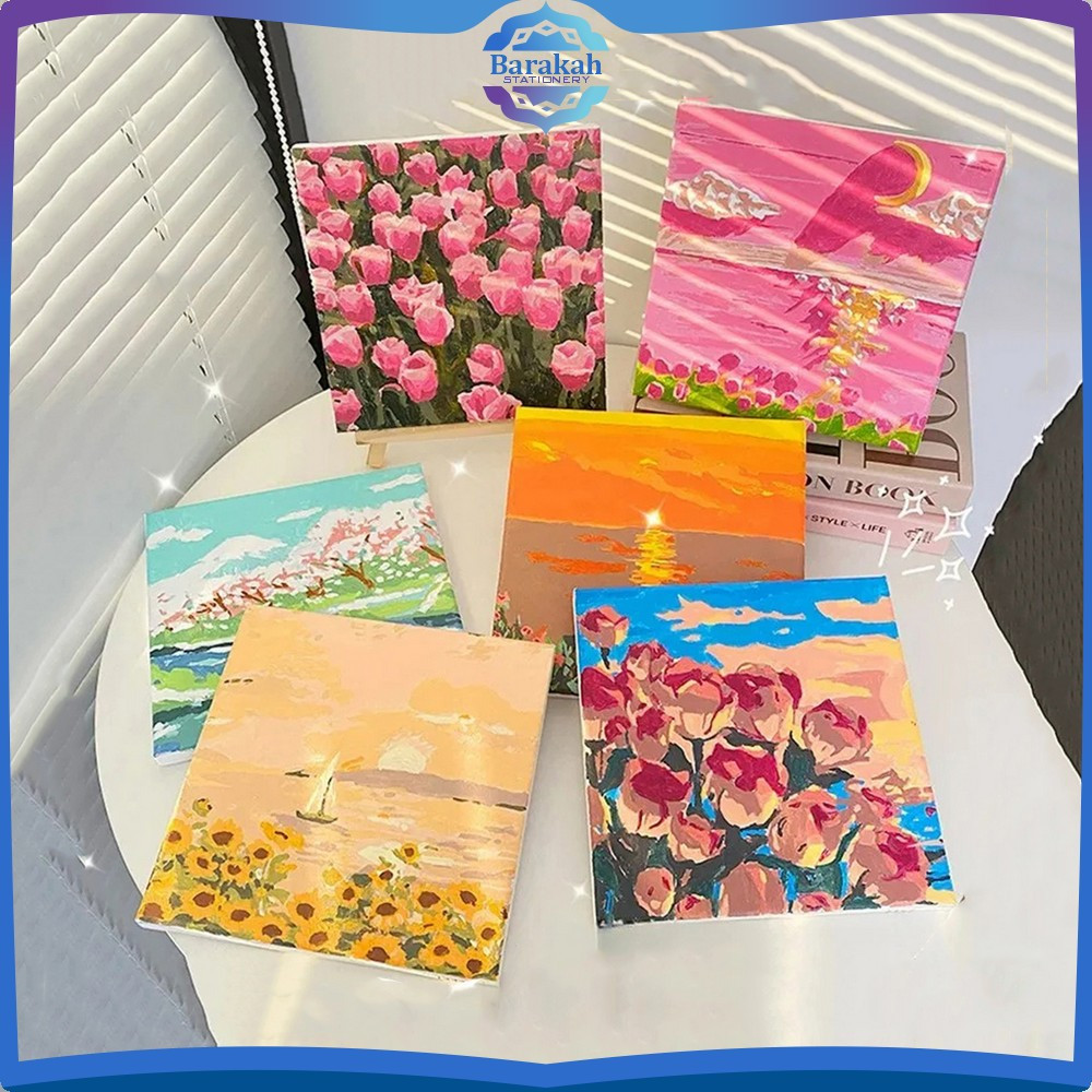 

EC Kanvas Siap Lukis Painting By Number Kit 20x20cm / DIY Canvas Digital Painting Acrylic Aesthetic Lukisan Bunga Pemandangan Barakah Stationery A110