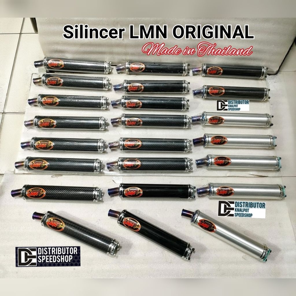 Knalpot Silincer LMN ORIGINAL Thailand Hitam Carbon alumunium silver untuk motor Kawasaki ninja 2 ta