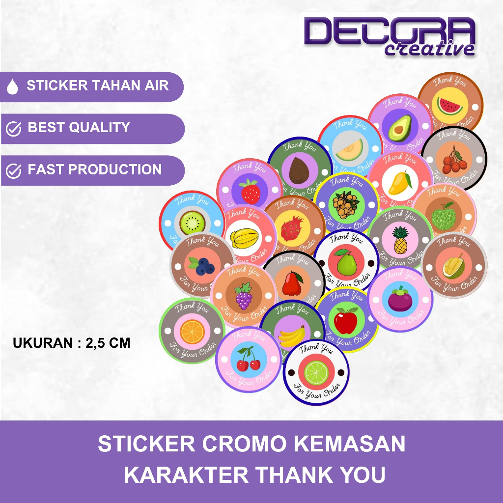 

(100 PCS) STICKER THANK YOU | STICKER KEMASAN TERIMA KASIH | STICKER SELAMAT MENIKMATI | STICKER THANK YOU FRUIT BUAH