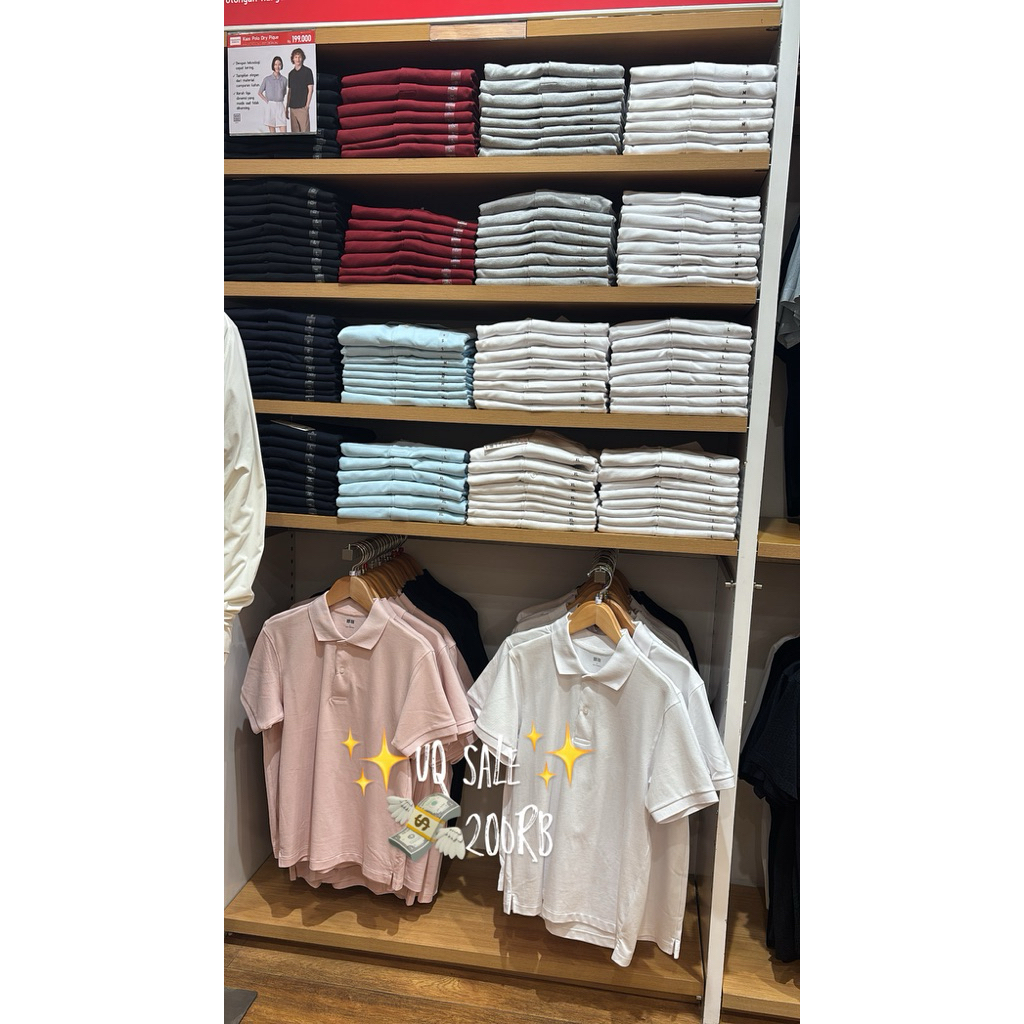UNIQLO KAOS POLO DRY PIQUE POLOS/GARIS