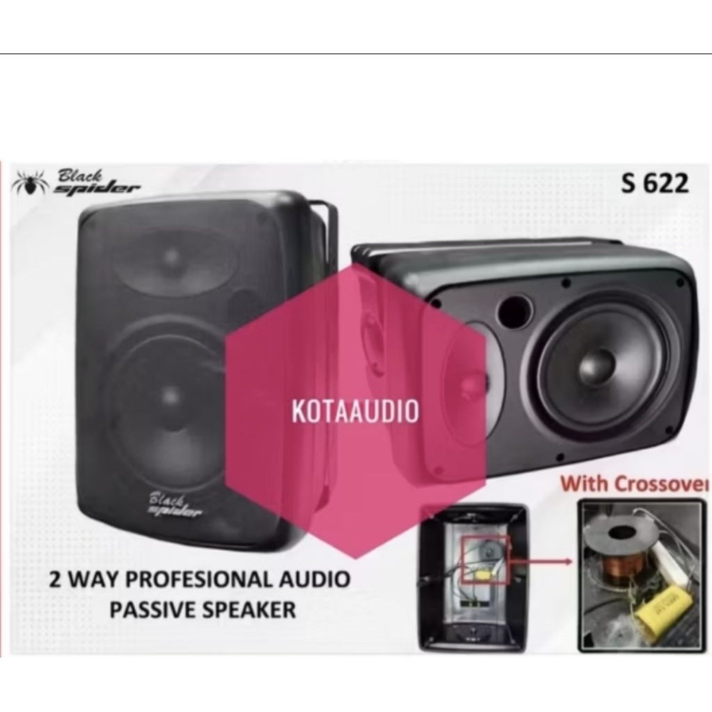 MURAH SPEAKER PASIF BLACKSPIDER S622 / S 622 BLACK SPIDER S 622