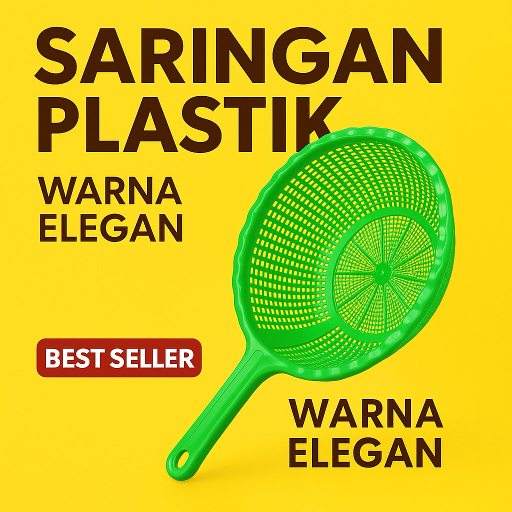 @ Saringan Sayur Buah Gagang Panjang – Warna Cerah & Tahan Lama / Saringan Plastik Serbaguna Ukuran 
