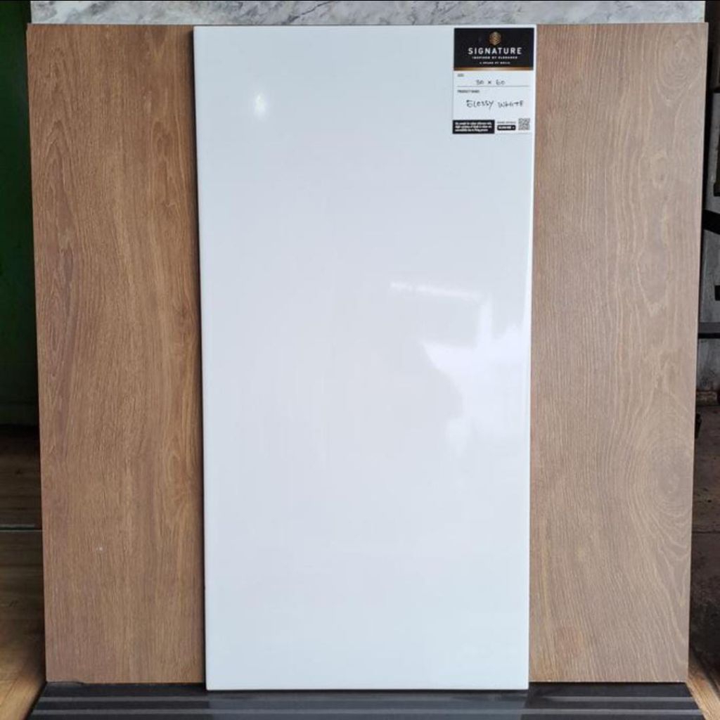 keramik dinding mulia signature putih polos glosy 30x60 Glosy white kW 1