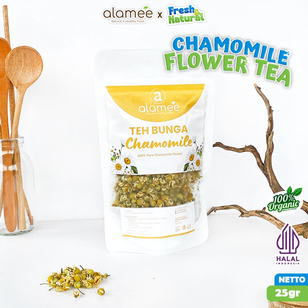 

ALAMEE Chamomile Tea Teh Bunga Camomile Flower Kamomile Dried Organik 25g fresh and natural