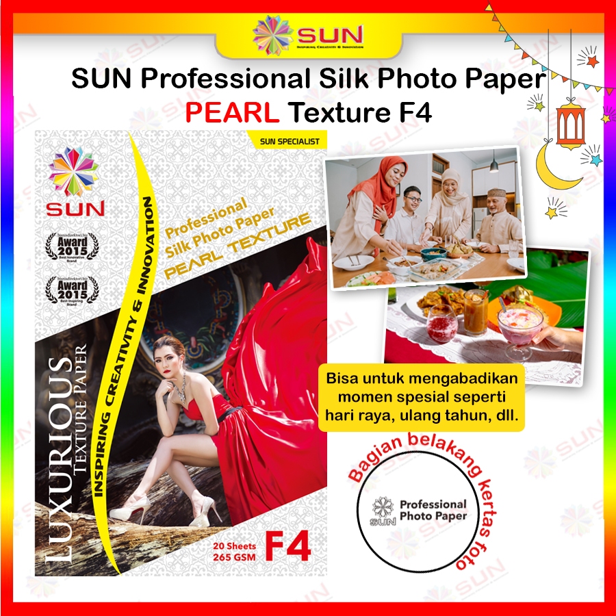 Cse - Kertas Foto Doff Silky Texture F4Jeruk - SUN Professional Silky Photo Paper 265 F4, Motif