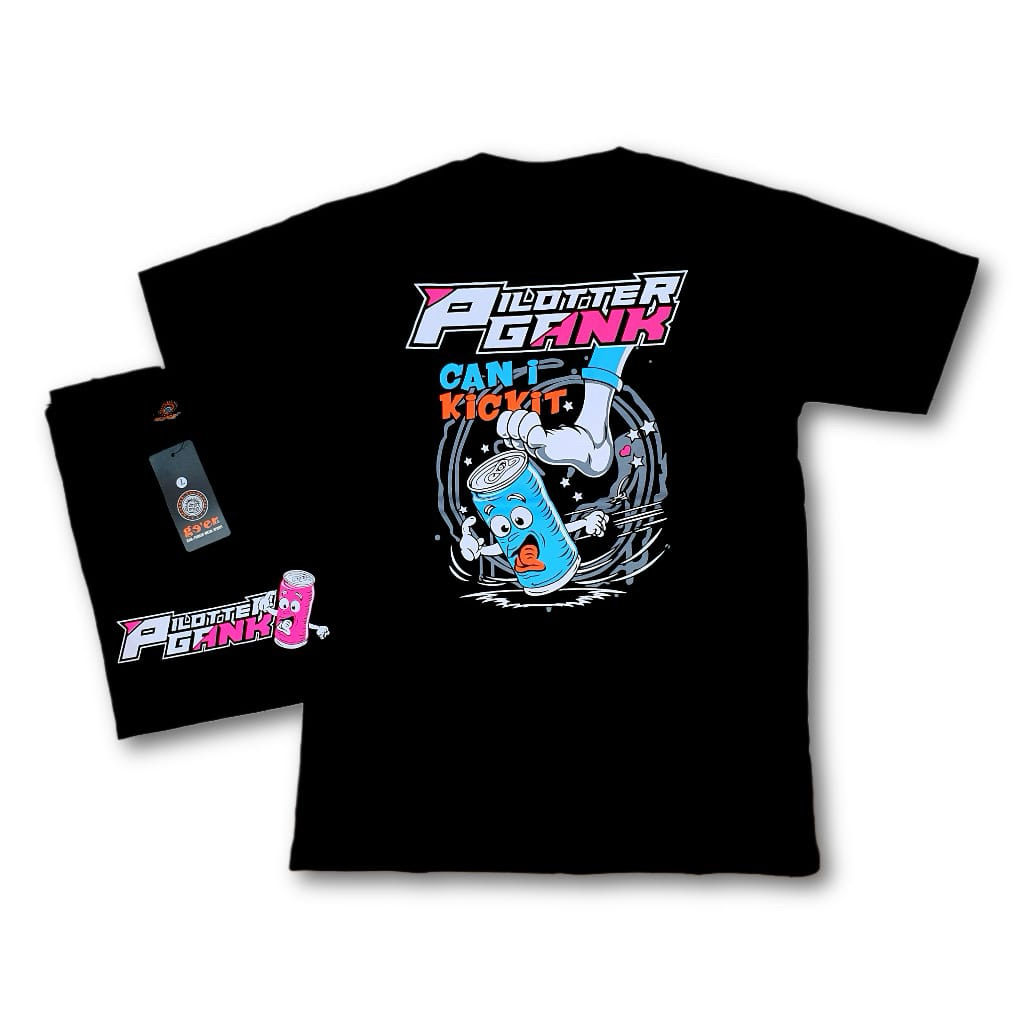 KAOS DISTRO TERBARU MOTIF PILOTER GANK BUKAN OUTFIT BIASA WARNA HITAM