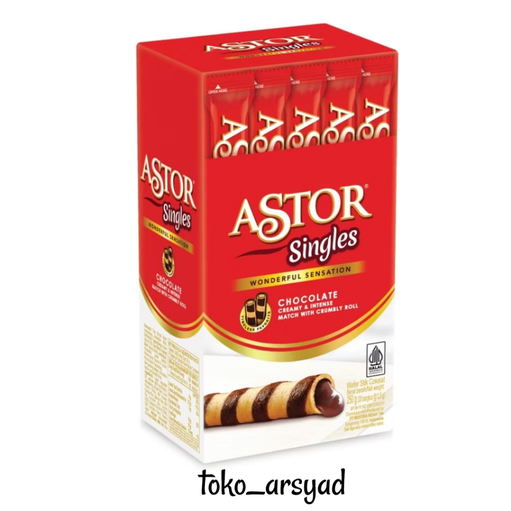 

Astor Wafer Stik Coklat Singles isi 20 Pcs