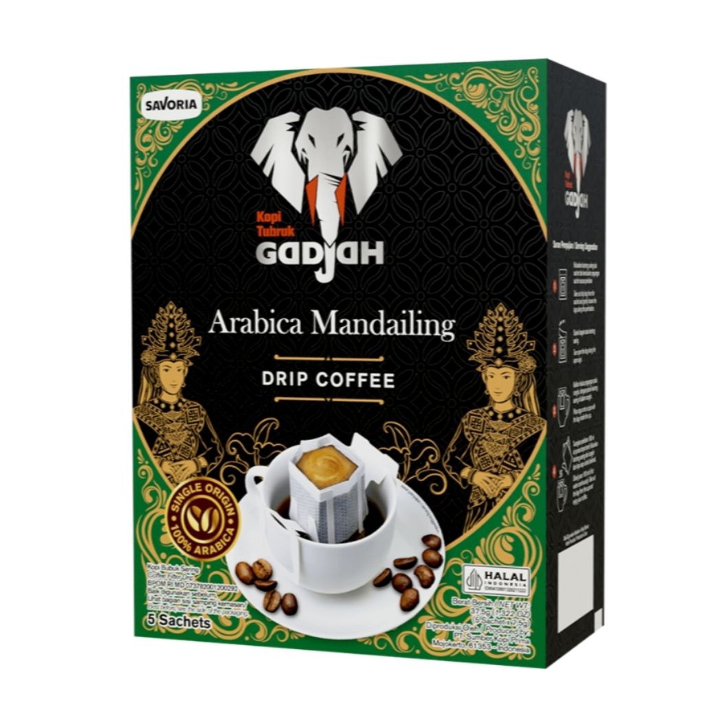 

Gadjah Kopi Tubruk Drip Arabica Mandailing 5 x 7.5 g