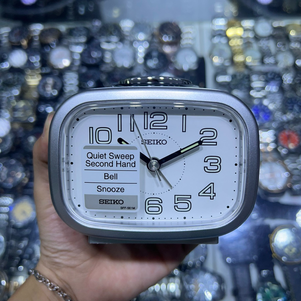 Jam Beker Seiko QHK060 Quiet Sweep Second Hand Bell Snooze Original | Alarm Watch | Jam Beker Seiko