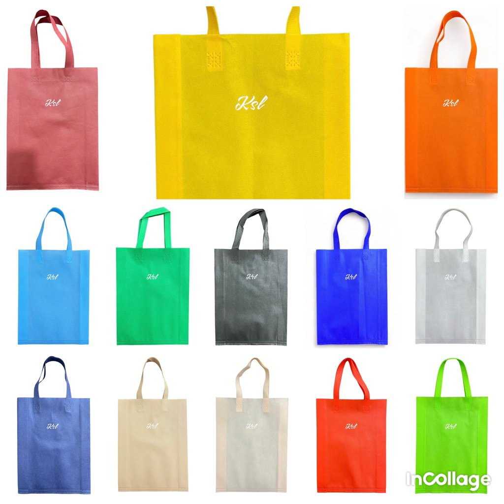 

Tas Spunbond / Tas Kain Belanja / Goodie Bag HLS ( tali lipat samping press bawah ) POLOS 30x40+8