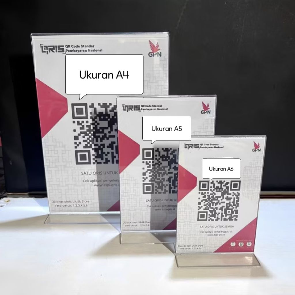 

Tempat Brosur Qris Akrilik Stand A4, A5, A6
