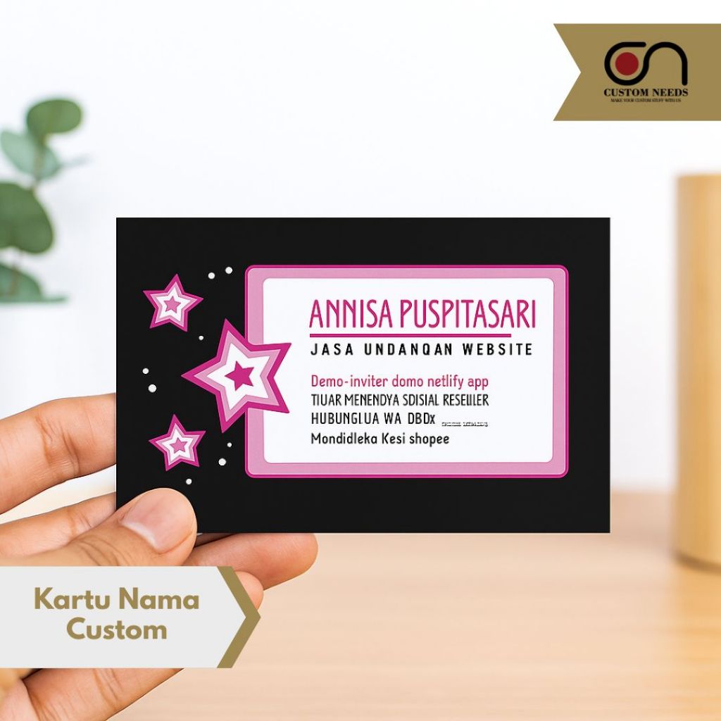

CETAK KARTU NAMA CUSTOM BAHAN ART CARTON 260 GSM LAMINATING