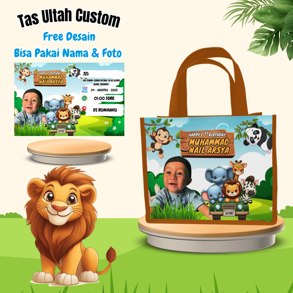 

Paket 40 Pcs Tas & Free Undangan Anak Ulang Tahun Custom Desain Muat Kfc Snack Kain