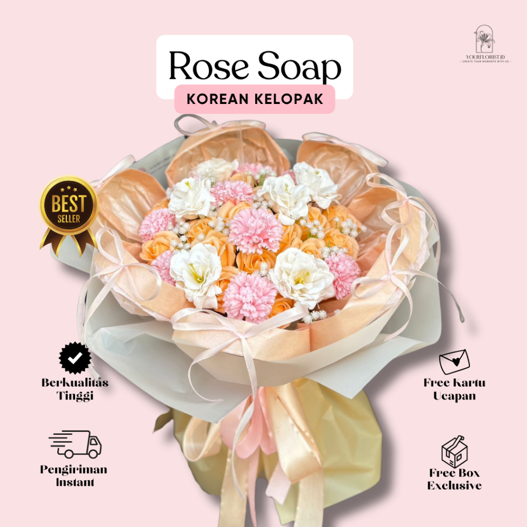 Buket Bunga Korean Kelopak Viral Bunga Sabun Tahan Lama Hadiah Ulang Tahun Wisuda Anniversary