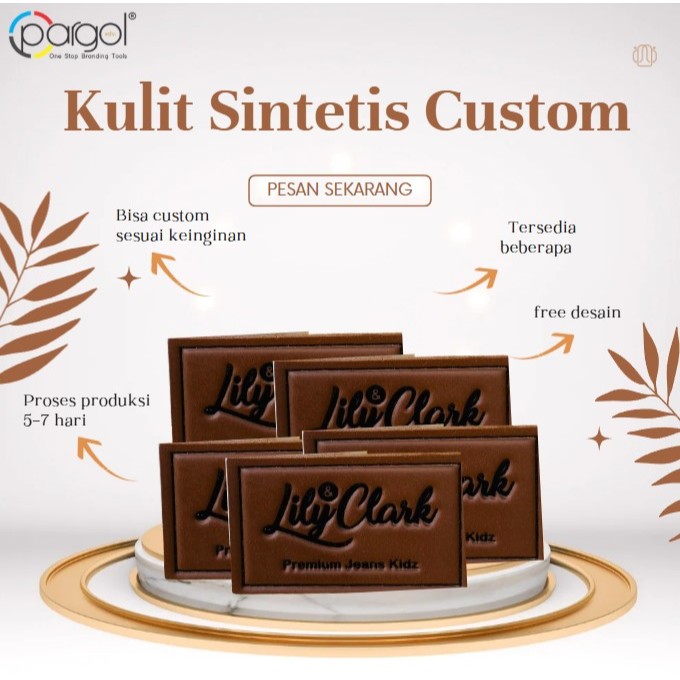 

Label Kulit Sintetis Custom - Cetak Logo/Nama - Untuk Jaket,Tas, Sepatu, Brand Fashion - PargolLabel