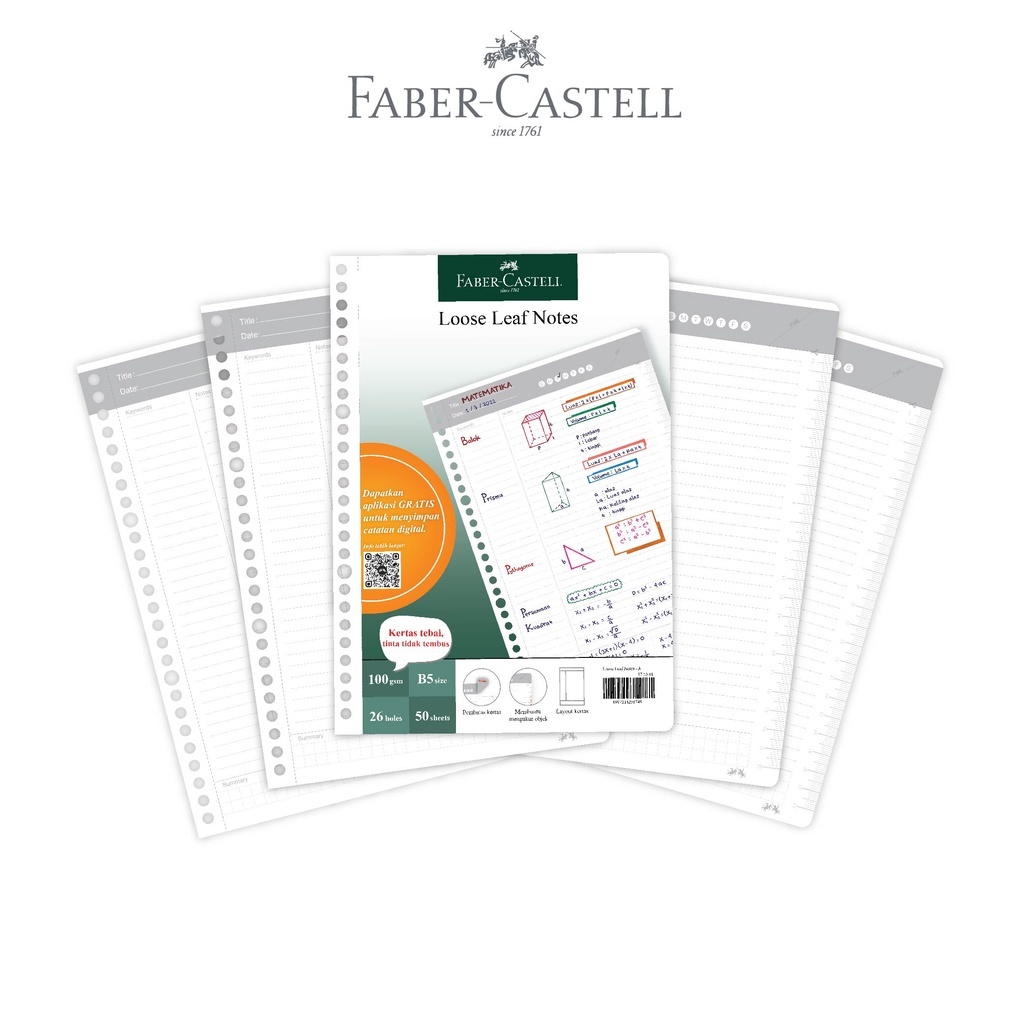 

FABER-CASTELL LOOSE LEAF B5 DIGITAL ISI 50 LBR