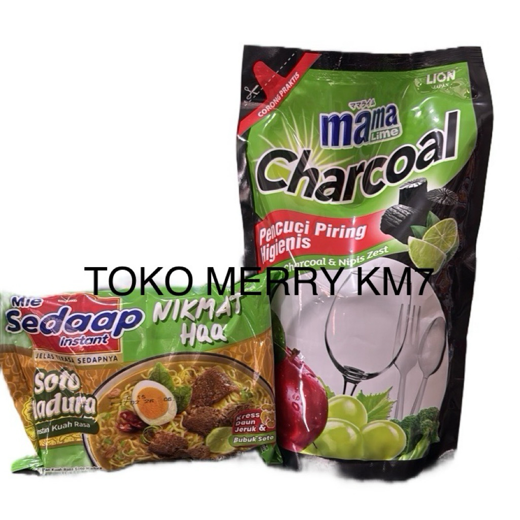 

(C2) Combo hemat MAMA LIME CHARCOAL 680ml & Mie Sedaap soto madura