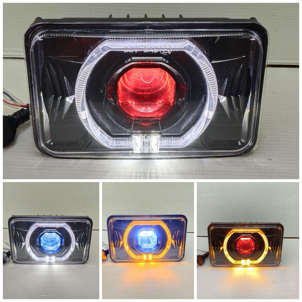 Lampu depan kotak projector billed 4x6inch motor dan mobil custom