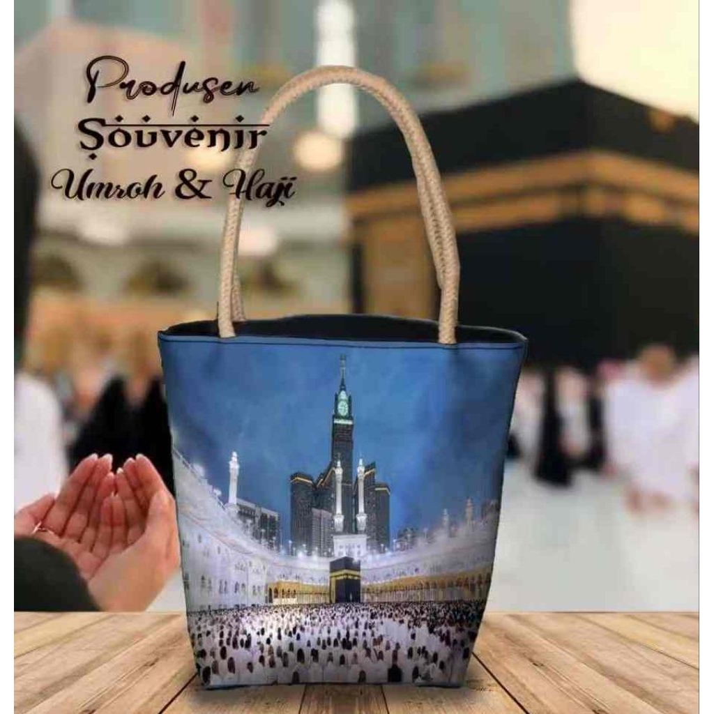 Tas Tote Bag Wanita Mini Oleh-Oleh Umroh Haji tas selempang bags