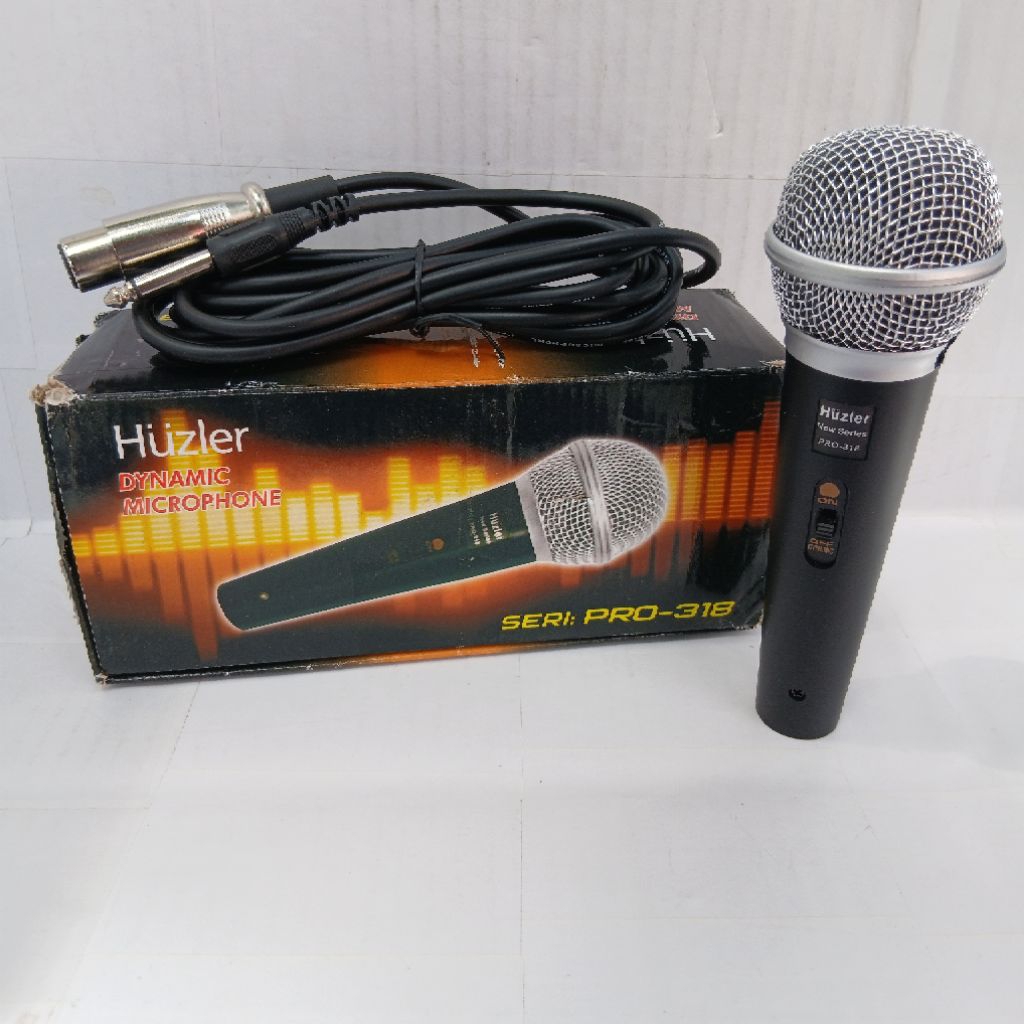 Mic Kabel HUZLER PRO 318 Dynamic Microphone Vocal Suara Jernih Bersih harga murah