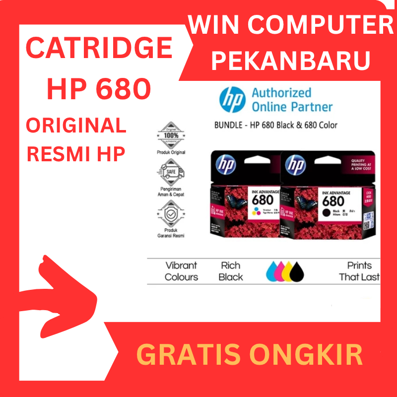 HP Ink Tinta 680 Black ATAU 680 Color HP680 HP680B ATAU HP680C Original Ink Advantage Cartridge