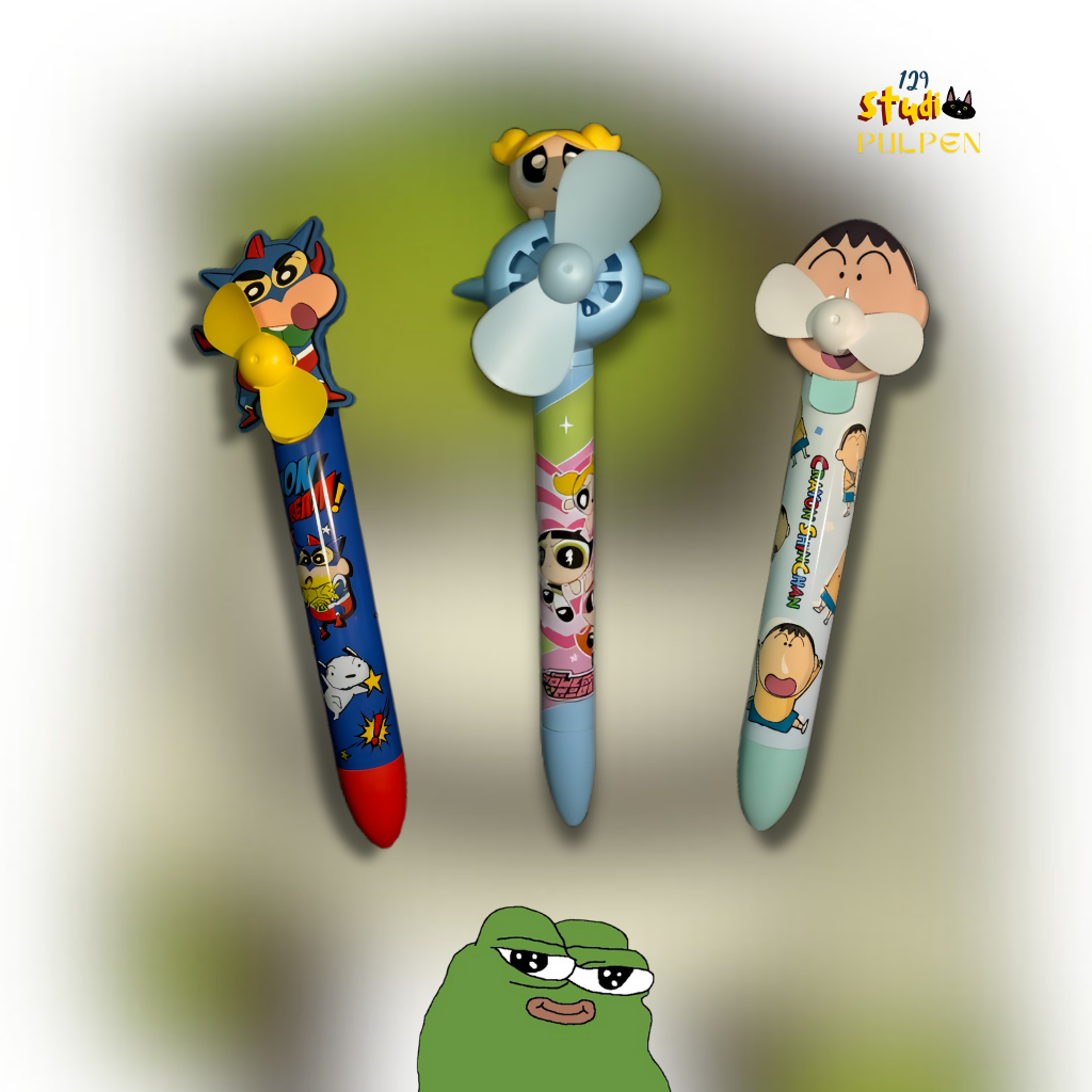 

Pulpen Kipas Mainan Mini Karakter Crayon Shinchan - Sinchan / Bo Chan / Powerpuff Girls | 129 Studio