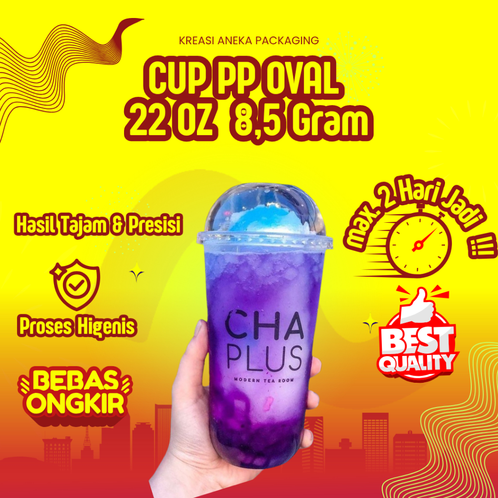 SABLON GELAS CUP 22 OZ OVAL 8,5 GRAM