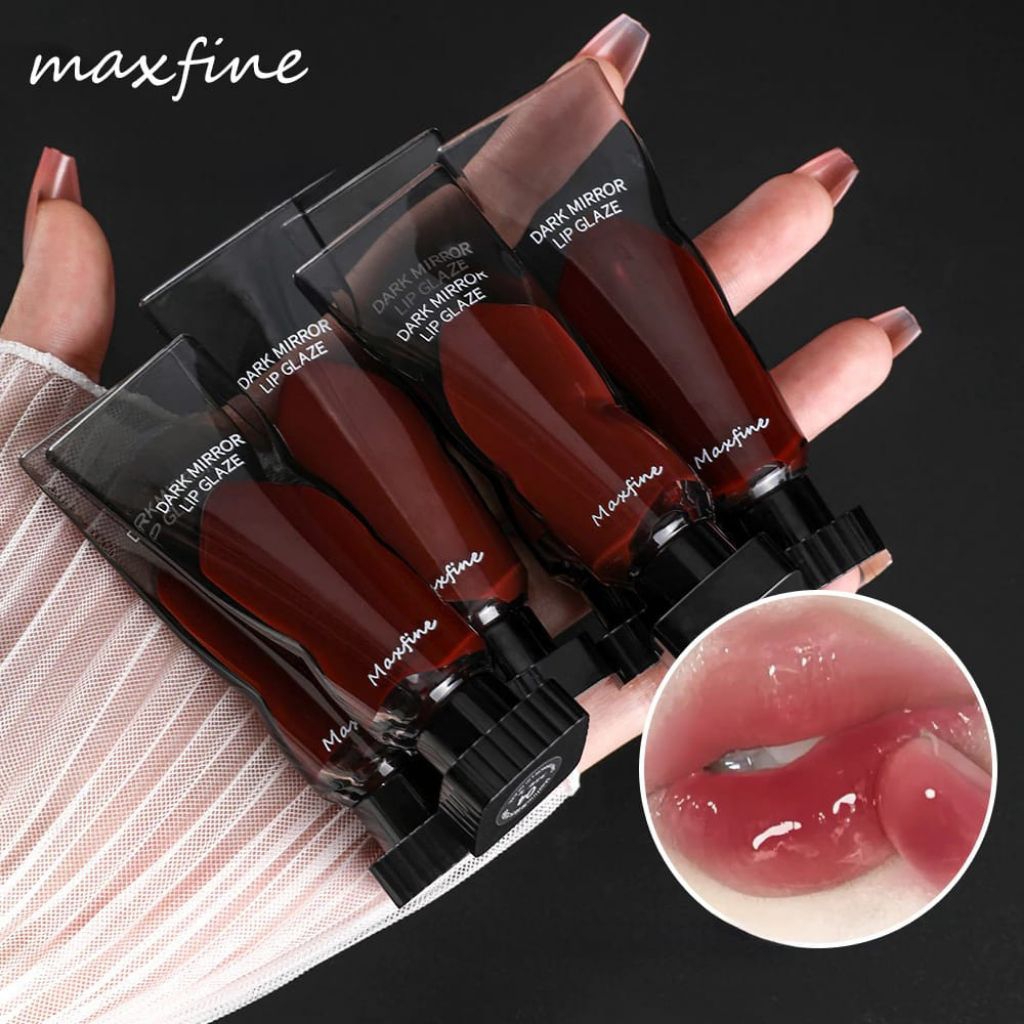 MAXFINE Mirror Glossy Lip Glaze Stain Glossy Lipstik Cute Unique Tahan Lama