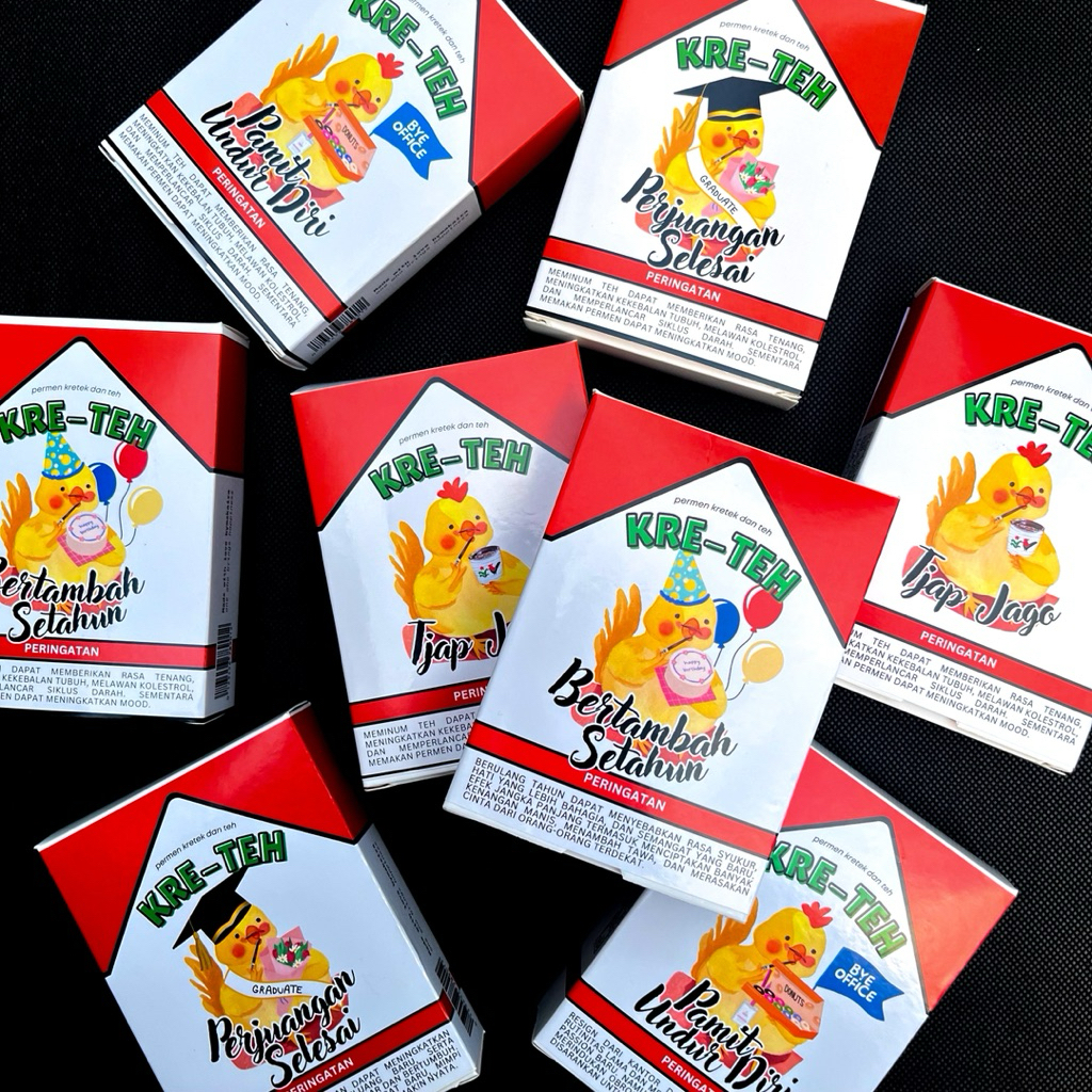 

Kreteh (Permen KREte dan TEH tubruk) | souvenir kado lucu hadiah wisuda hadiah perpisahan kado resign kado ulang tahun birthday gift kado unik lucu jadul