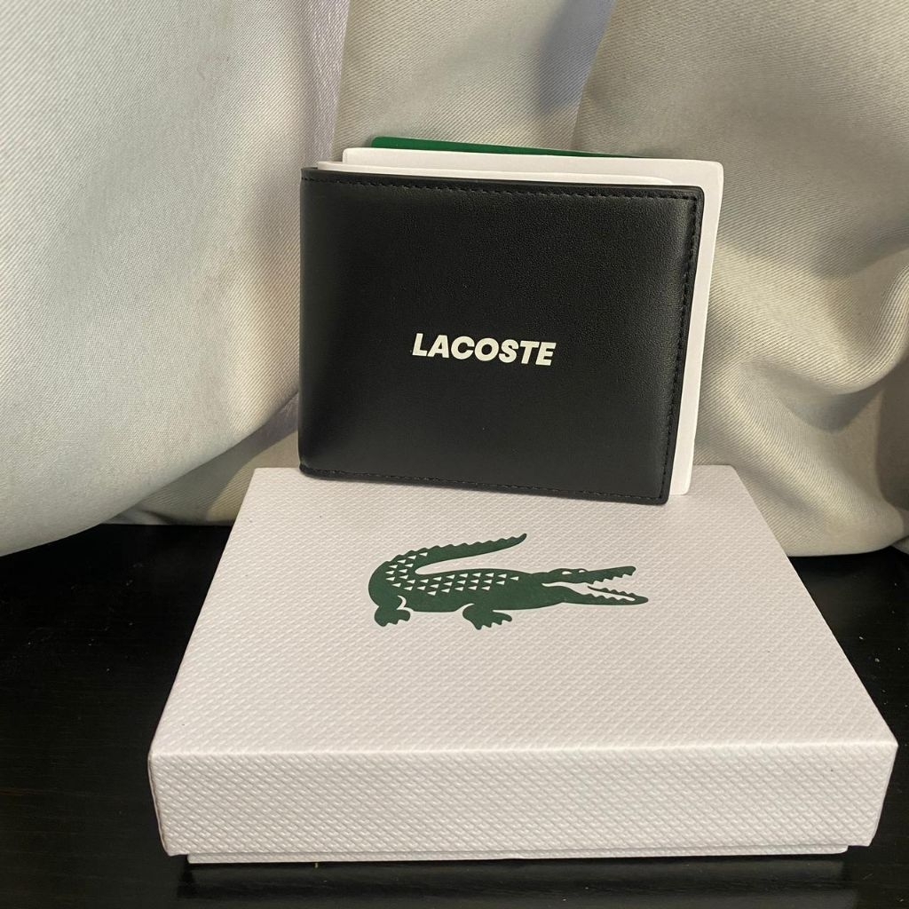Lacoste Billfold logo Wallet Leather / Dompet Dijamin Original