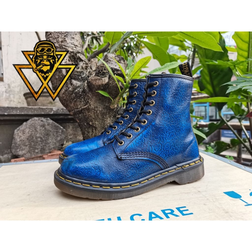 Dr.martens 1460  Blue rub off ( 𝗙𝗹𝗼𝗿𝗮𝗹 𝗽𝗮𝘁𝘁𝗲𝗿𝗻 )  / docmart 8hole / doctor martens