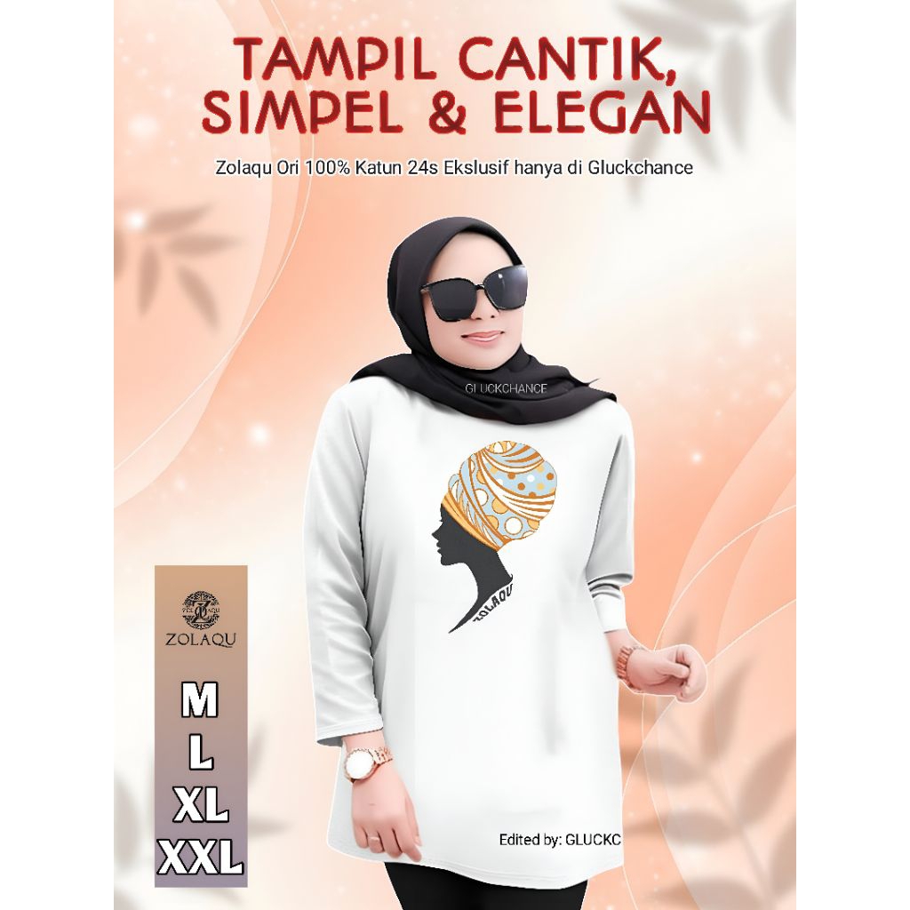 Kaos Oversize Zolaqu Original Lengan Panjang Wanita Putih Agustusan Outdoor Indoor Terbaru Jumbo Pol