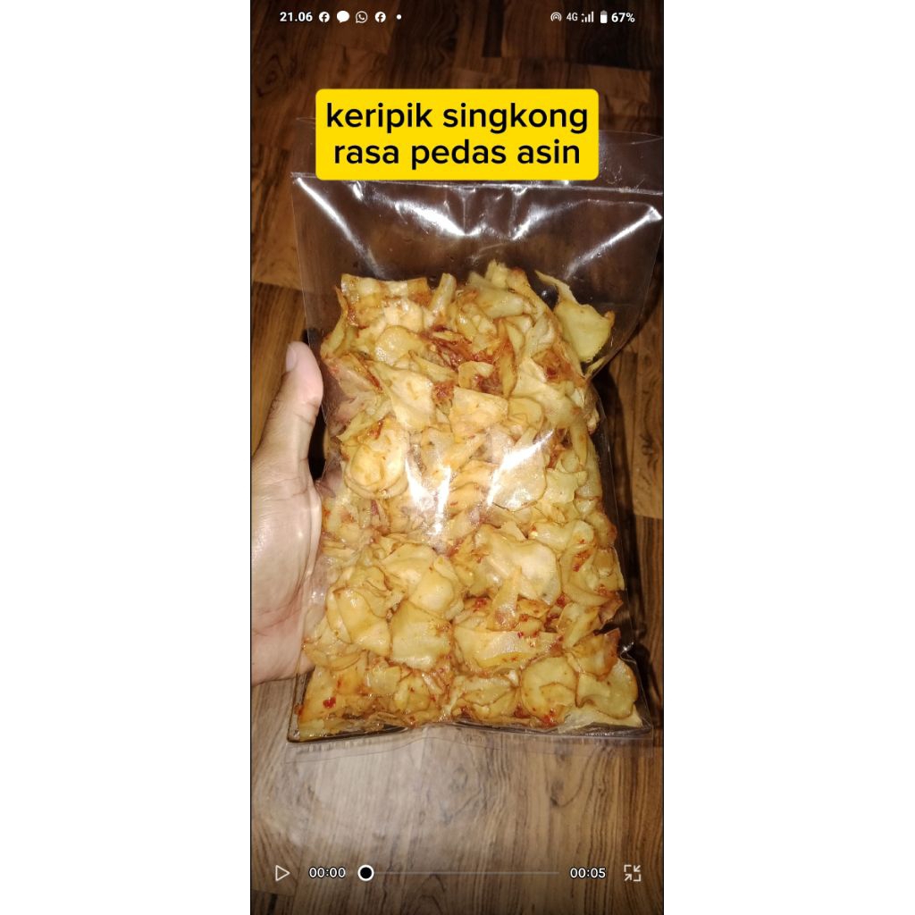 

keripik singkong rasa pedas asin berat 220gr, tanpa bahan pengawet