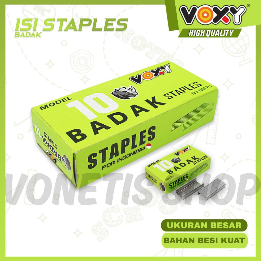 

(10 Pack) Isi Refill Staples No.10 / Isi Stapler BADAK 1 Box Ukuran Besar Bahan Besi Kuat