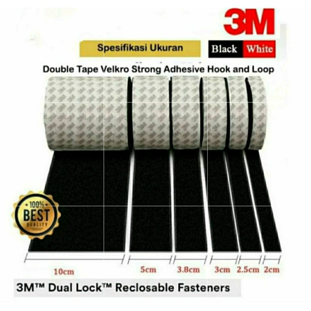 Velkro Perekat Velcro Tape Lakban Double Tape Hook And Loop Adhesive Perekat Velcro 3M Serbaguna