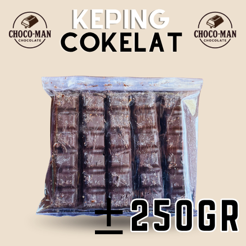 

Chocoman - Coklat Keping 10pcs - Blok Cokelat polos - enak langsung dimakan - bisa untuk topping roti dan martabak
