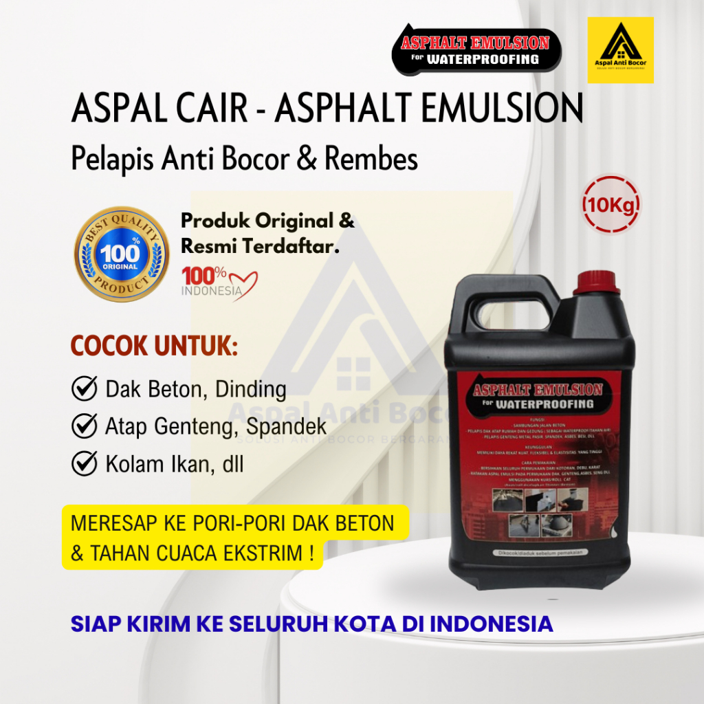 Aspal Cair Anti Bocor 5 Kg Aspal Emulsion Waterproofing Bandung