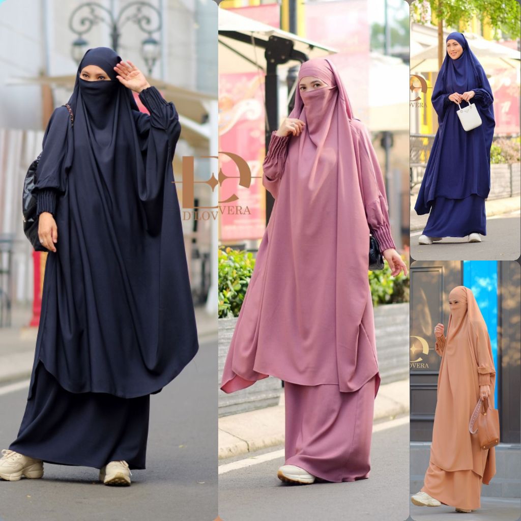 (8x) DLOVERA AISYAH UMRAH SERIES Baju Abaya Gamis Wanita Muslimah Umroh series Aisyah By D'Lovera. T
