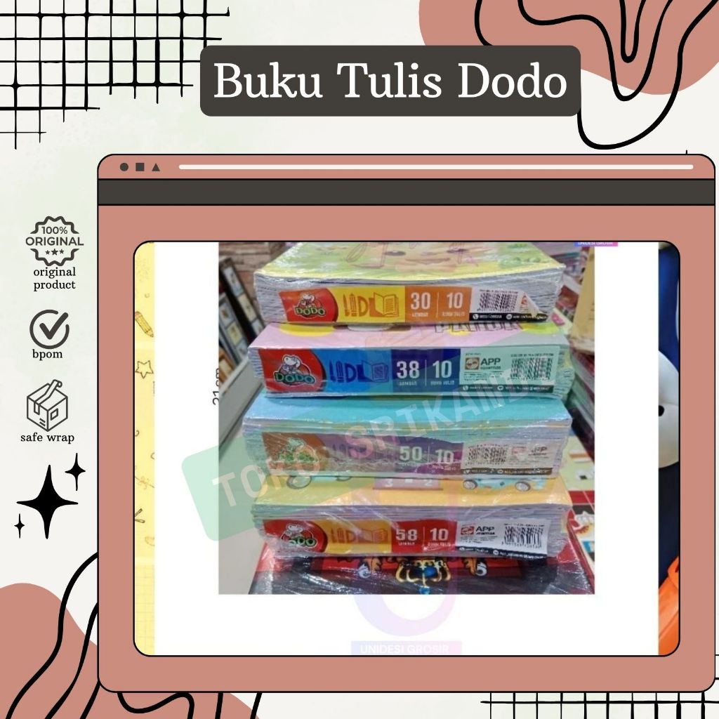 

Buku Tulis Dodo 38 lembar & 58 lembar Satuan/eceran
