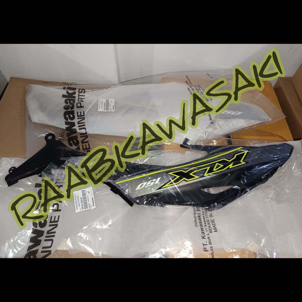 cover sayap tangki panjang hitam stiker lis gray set klx 150 bf extreme 2022 original kawasaki