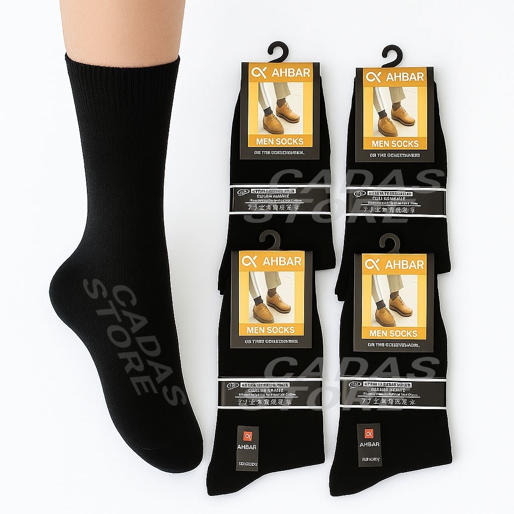 Kaos Kaki Panjang Pria Hitam Polos / Kaos Kaki Pria Antibacterial