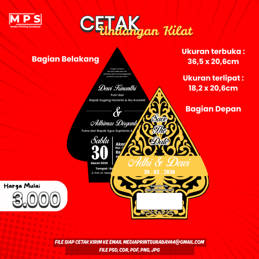 CETAK KILAT UNDANGAN GUNUNGAN WAYANG