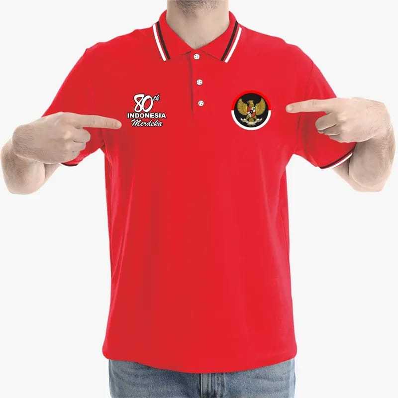 kaos kerah kemerdekaan kaos 17 agustus pria wanita kaos polo tema kemerdekaan  kaos polo couple HUT 
