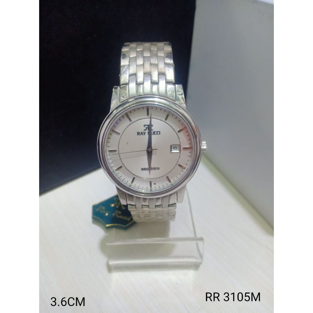 JAM TANGAN PRIA RAY RUCCI 3105M RANTAI KOMBINASI KACA SAPPHIRE STAINLESS STEEL WATER RESISTANT 3 ATM